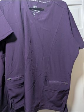 SCRUBAID Women's Purple V-Neck Medical Scrub Top